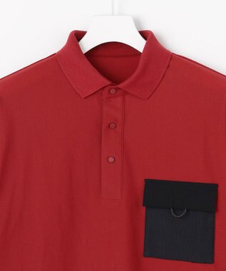 23区GOLF 【MEN】「AIR TOOL」長袖ポケットポロシャツ レッド系