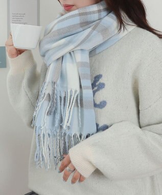 WEGO 【マフラー】大判ストール サックス