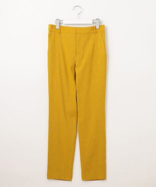 23区 L 【洗える】リネンレーヨンストレッチ テーパードパンツ イエロー系