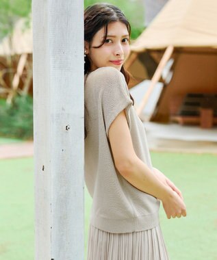 Tiaclasse 【洗える】リネンタッチカーディガン アイボリー