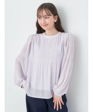 earth music&ecology マジョリカプリーツブラウス Pink