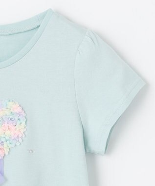 ANY KIDS モシャモシャモチーフ Ｔシャツ エメラルドグリーン×ハート