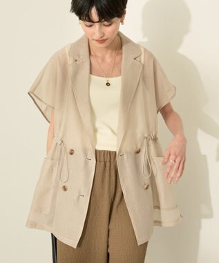AMERICAN HOLIC シアーオーバーサイズテーラードベスト【WEB限定カラー有り】 Beige