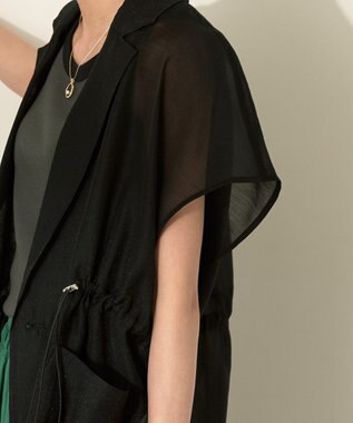 AMERICAN HOLIC シアーオーバーサイズテーラードベスト【WEB限定カラー有り】 Black