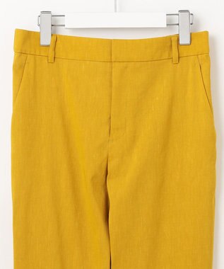 23区 L 【洗える】リネンレーヨンストレッチ テーパードパンツ イエロー系