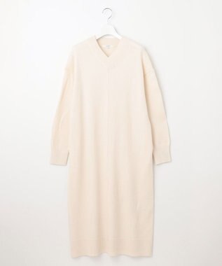 23区 【SLOW/一部店舗限定】ニットトータル Vネック ワンピース ホワイト系