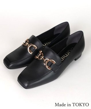 Dominic3 ダブルリング レザーローファー ブラック