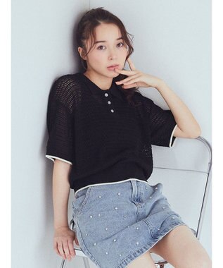 earth music&ecology ラインポロニットプルオーバー