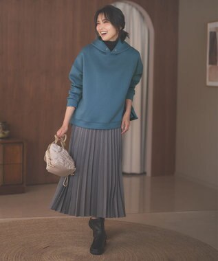 ANY L 【洗濯機可】クロップド丈ダンボールパーカー ブルー