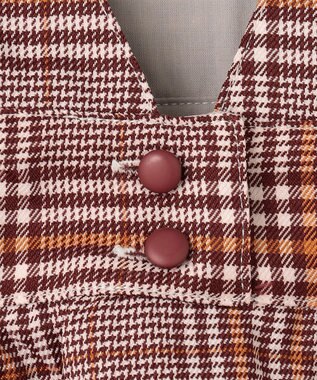 組曲 KIDS 【110-140cm】Chocolat de check ジャンパースカート ワイン×オレンジ系4