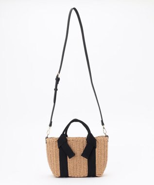 LA BAGAGERIE 【MONICA】リボンハンドル2WAYかごバッグ ブラック