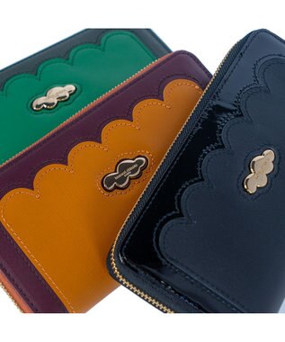 tsumori chisato CARRY スカラップコンビ ラウンドファスナー長財布 キャメル