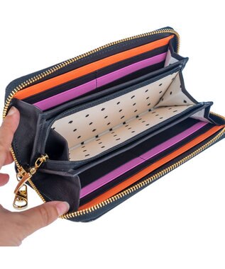 tsumori chisato CARRY スカラップコンビ ラウンドファスナー長財布 ブラック