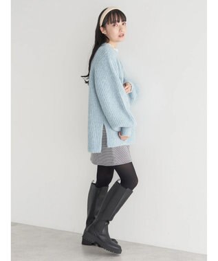 earth music&ecology フワフワＭＩＸヤーンチュニック Light Blue