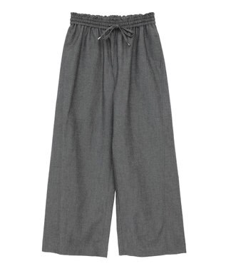 Green Parks 綿麻混イージーワイドパンツ Gray Mixture