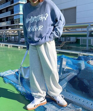 WEGO ヴィンテージウォッシュニットプルオーバー ブルー