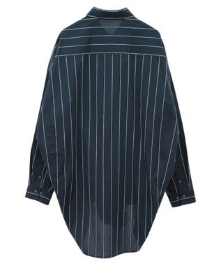 AMERICAN HOLIC ドビーストライプロングシャツ Navy