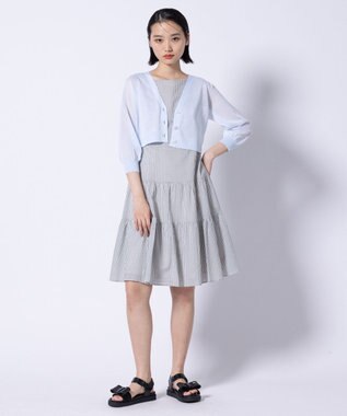 TOCCA 【美人百花掲載】SHEER BUBBLE KNIT ニットカーディガン ブルー系