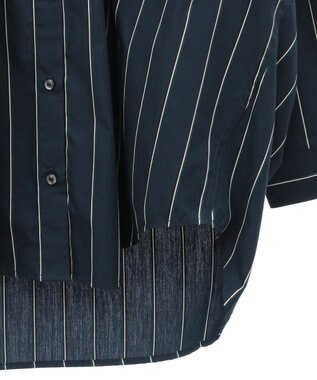 AMERICAN HOLIC ドビーストライプロングシャツ Navy