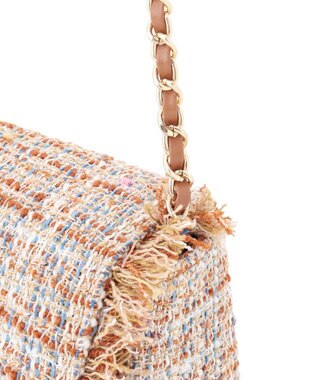 23区 GIOLICAツイード ショルダーバッグ テラコッタミックス