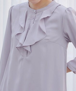 Tiaclasse 【スマート裏起毛・洗える】フリルチュニック グレー