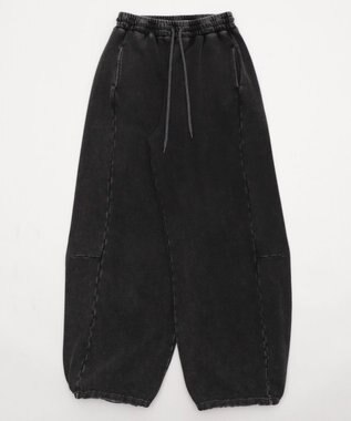 WEGO 【ウエストゴム】カーブデザインスウェットパンツ スミクロ