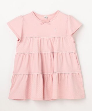 組曲 KIDS 【150-160㎝】 ドットティアードチュニック ピンク