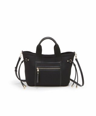 TOPKAPI 【新色追加】【TREASURE TOPKAPI】ネオプレン フロントポケット 2way ショルダー付き ミニトートバッグ ブラック