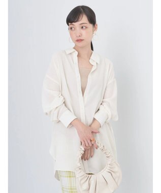 earth music&ecology シアーボーイズライクシャツ Off White