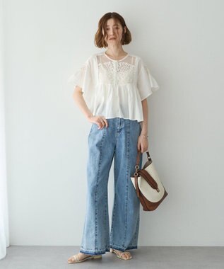 YECCA VECCA 綿麻バギーデニムパンツ Light Indigo