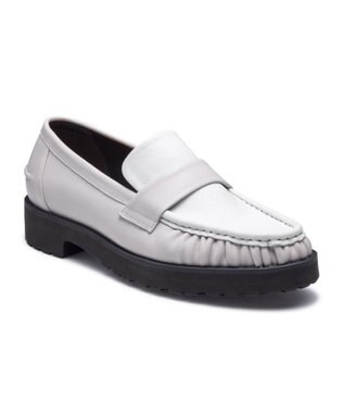 REGAL FOOT COMMUNITY 【リーガルレディース】F81R ギャザーローファー カジュアルシューズ グレーアイボリー