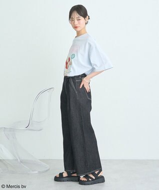 earth music&ecology ｍｉｆｆｙ／ｅａｒｔｈ　ｓｔｒａｗｂｅｒｒｙ　Ｔｅｅ Grayish Blue