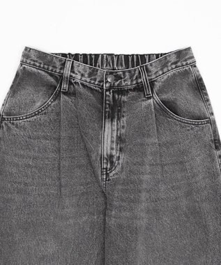 WEGO タックワイドストレートデニム デニムブラックソノタ