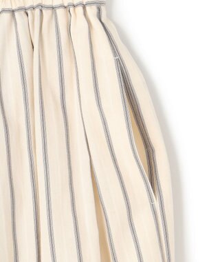 23区 【SLOW/洗える】コットンナイロンストライプ タックフレア スカート アイボリーストライプ