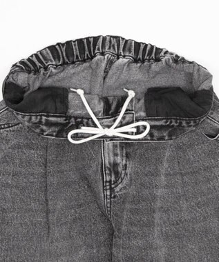 WEGO タックワイドストレートデニム デニムブラックソノタ