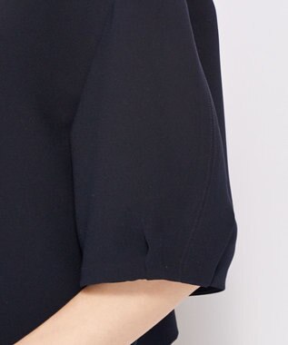 uncrave ウォッシャブルダブルクロス ブラウス ネイビー