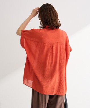 Green Parks タック入りオーバーサイズシャツ Red