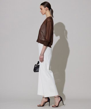 ICB L 【洗える】ドライシアーカーディガン チョコレートブラウン系