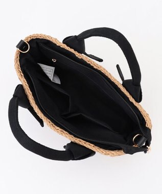 LA BAGAGERIE 【MONICA】リボンハンドル2WAYかごバッグ ブラック