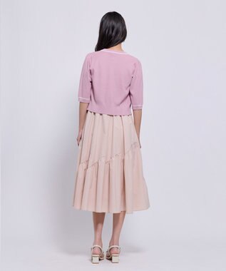 TOCCA HONEYCOMB MESH KNIT カーディガン ピンク系