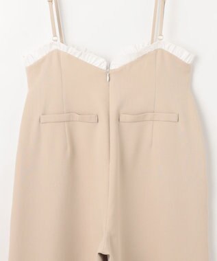 Feroux フリルデザイン・サス付きパンツ ベージュ系