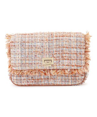 23区 GIOLICAツイード ショルダーバッグ テラコッタミックス