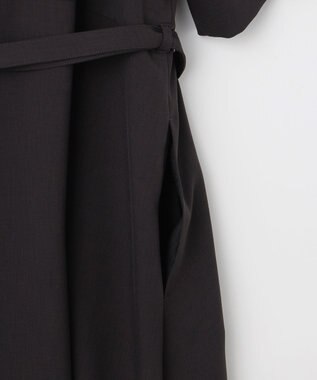 23区 【撥水加工/洗える】キューティクルストレッチツイル イレギュラーヘム ワンピース ダークブラウン系