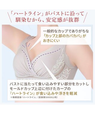 BRADELIS New York 【BRADELIS NewYork peace】綿混キャッチャーカップレースブラ25  ノンワイヤー 補正下着 補整 谷間メイク グレージュ