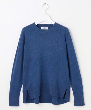J.PRESS LADIES CASHMERE BLEND クルーネック ニット ブルー系