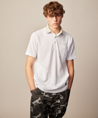 JOSEPH ABBOUD MOUNTAIN 【吸水速乾・通気性】ミズノコラボ DRY AEROFLOW ポロシャツ ホワイト系