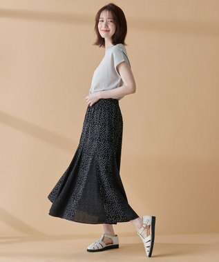 ANY 【洗濯機可能/ウエストゴム】プリントマーメイドスカート ドット