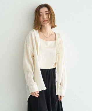 YECCA VECCA 3wayフレンチリネンシャツ White
