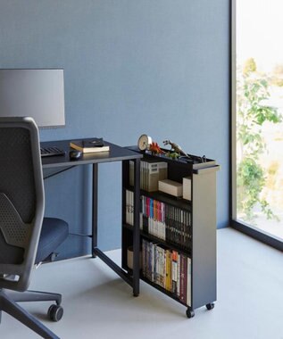 tower ハンドル付き隠せるコミックラック タワー ブラック ブラック