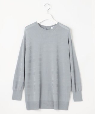 J.PRESS LADIES 【WEB限定カラーあり・洗える】SILKY RAYON STRETCH ボーダー ニット ダルブルー系